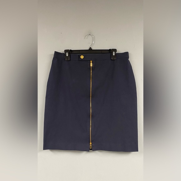 Ralph Lauren Black Label Dresses & Skirts - Ralph Lauren Black Label Size 14 Navy Blue Pencil Skirt Zipper Front Gold Chic